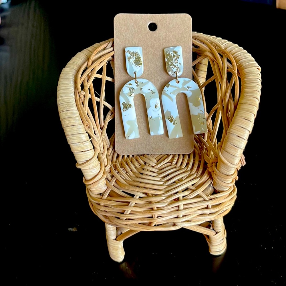 Trendy polymer clay statement earrings!